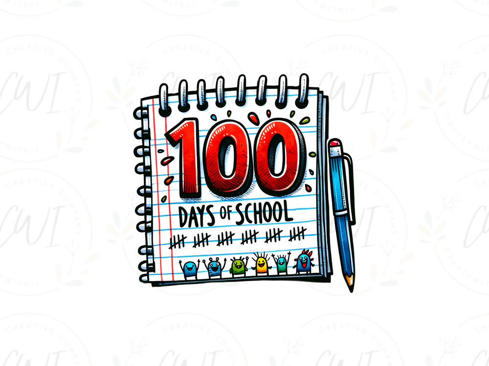 School - 100 Days Of School Paper - Direct To Film Transfer