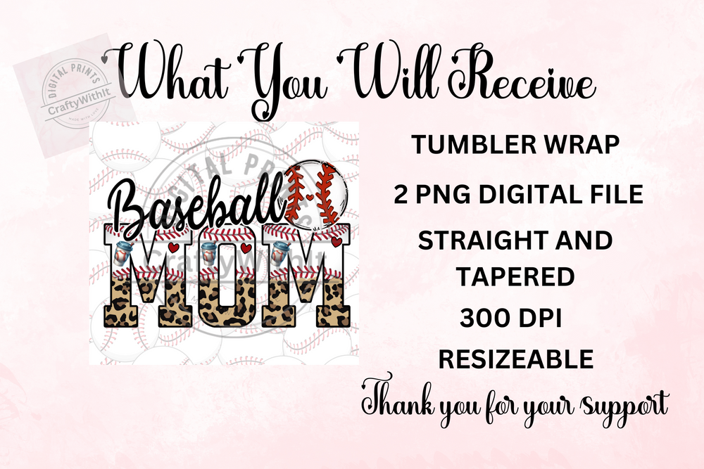 Baseball Mom Tumbler - Digital Download