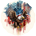 Bald Eagle American Flag Watercolor 1 - Wind Spinner