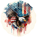 Bald Eagle American Flag Watercolor 2 - Wind Spinner