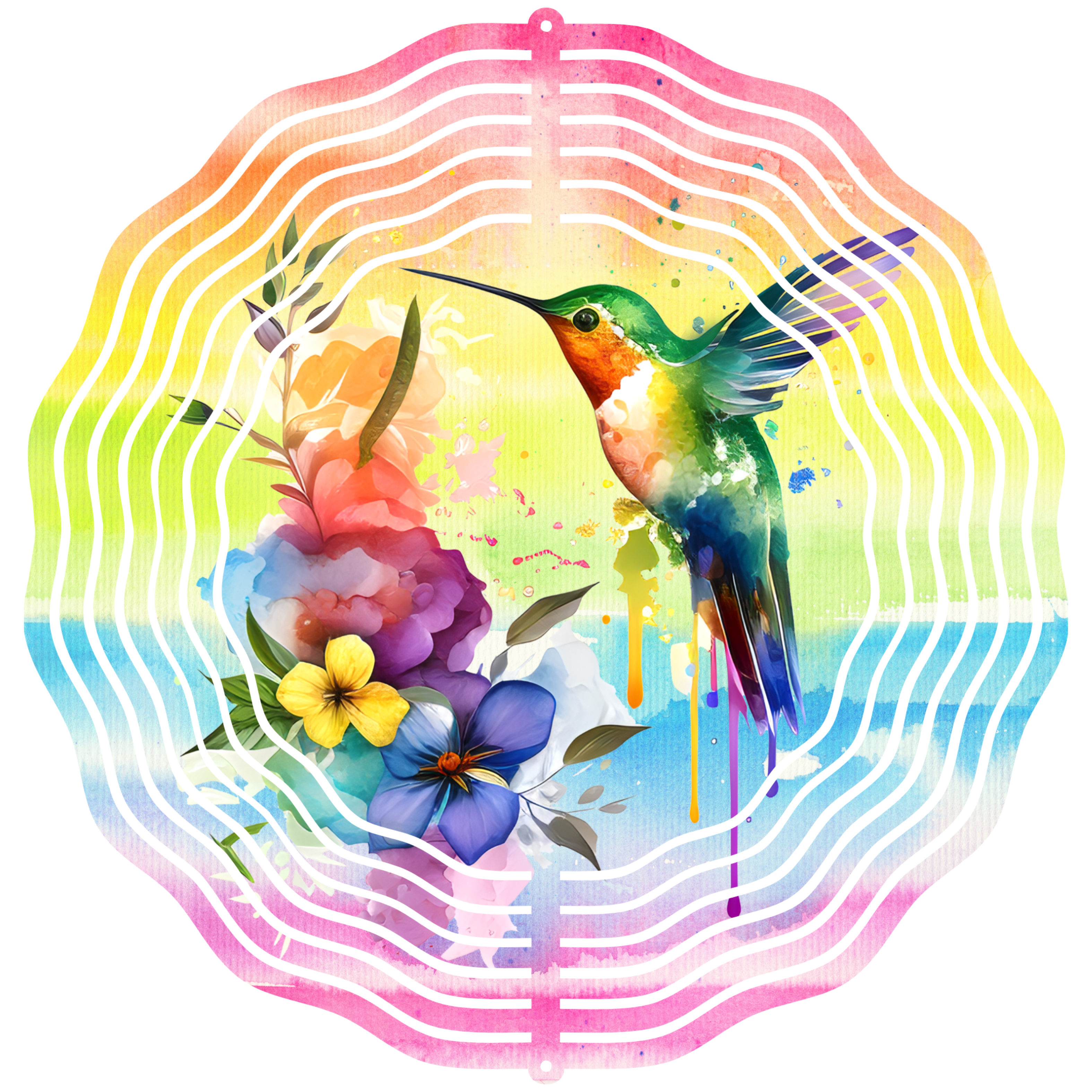 Rainbow Humming Birds 2 - Wind Spinner