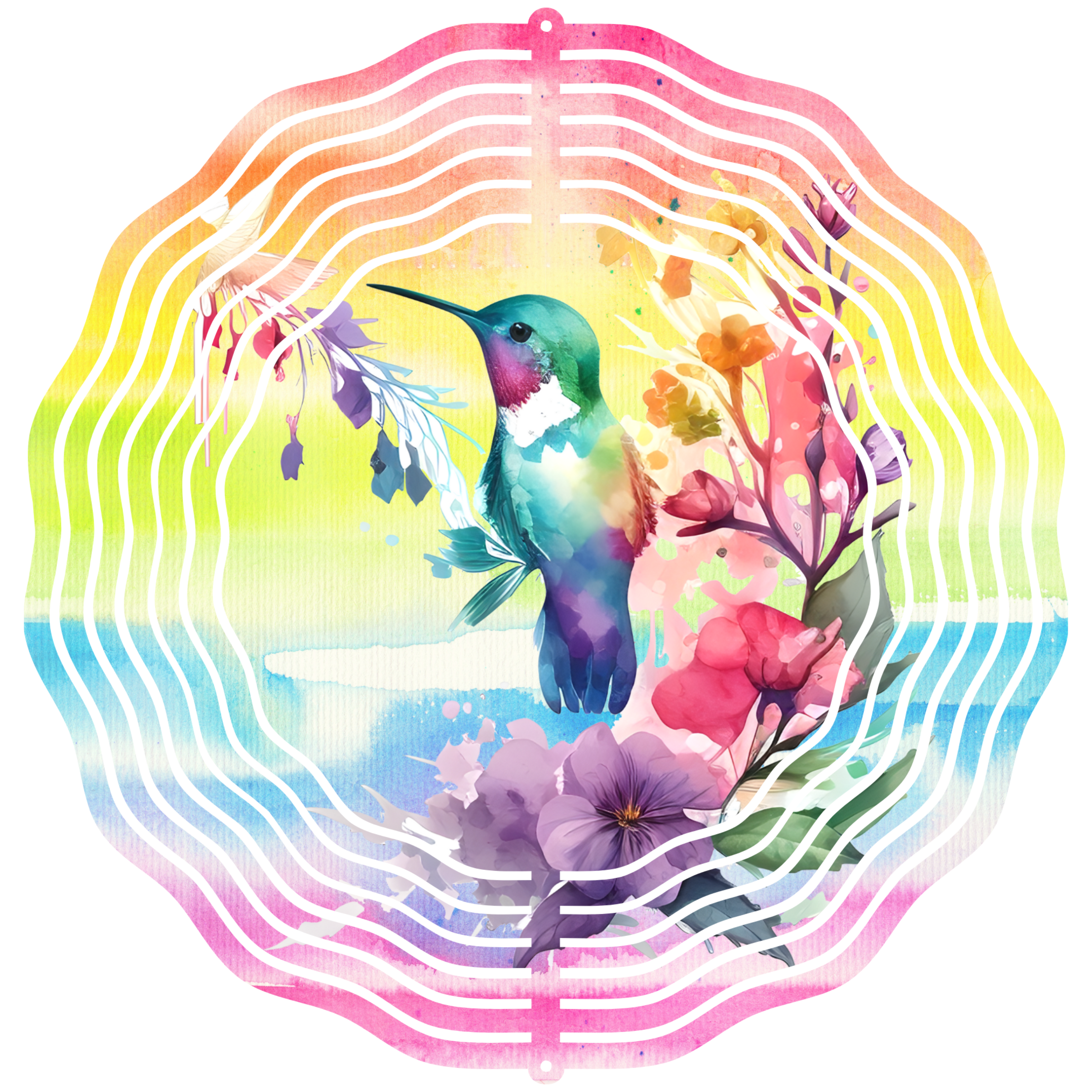 Rainbow Humming Birds 3 - Wind Spinner