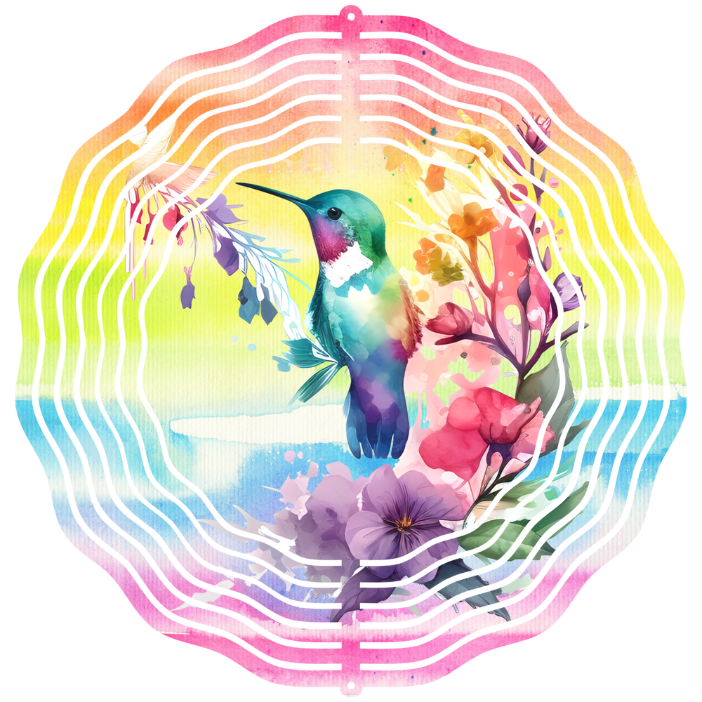 Rainbow Humming Birds 3 - Wind Spinner