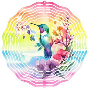 Rainbow Humming Birds 3 - Wind Spinner