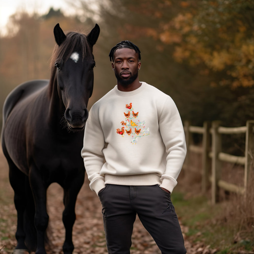 Christmas - Chickens Christmas Tree Crewneck