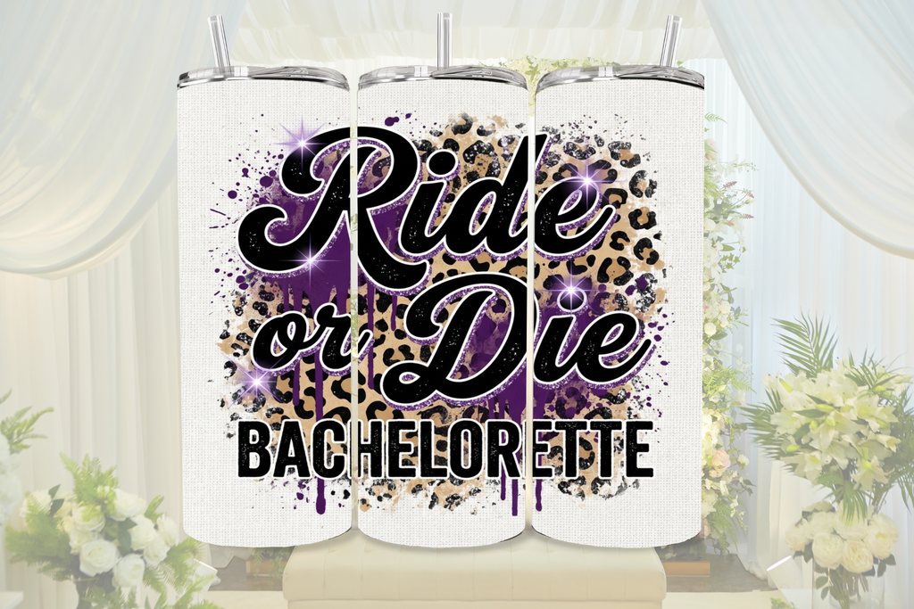 Ride or Die Purple Leopard - Tumbler Digital Download