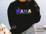 Load image into Gallery viewer, This Mama Wears Her Heart On Her Sleeve Sublimation PNG  - Digital Download
