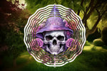 Load image into Gallery viewer, Witches Skull With Flowers - Wind Spinner
