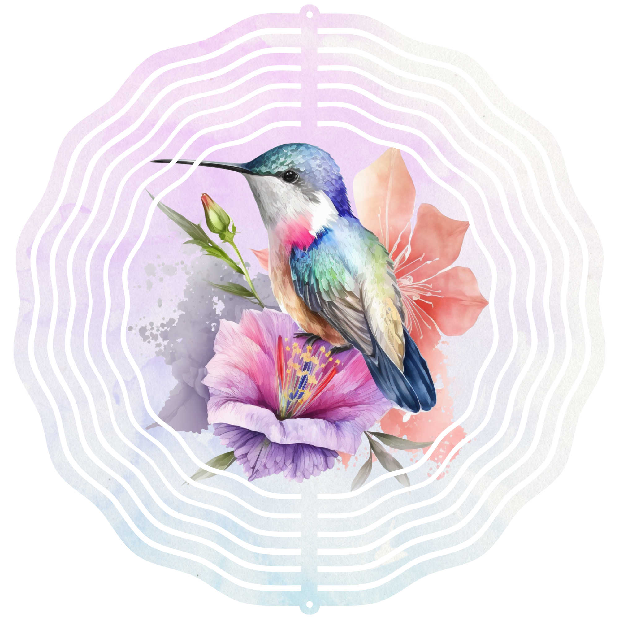 Humming Bird Watercolor 1 - Wind Spinner