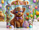 Load image into Gallery viewer, Highland Cow Happy Easter Tumbler
