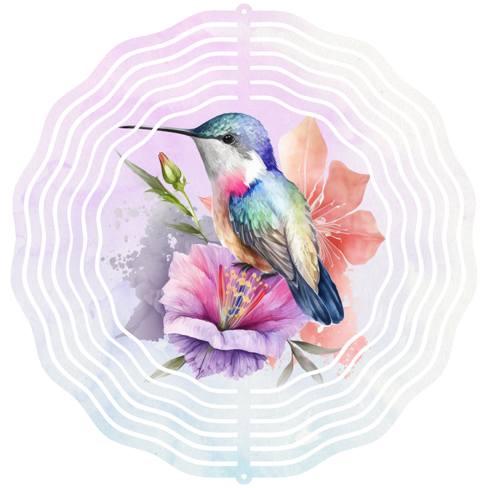 Humming Bird Watercolor 1 - Wind Spinner