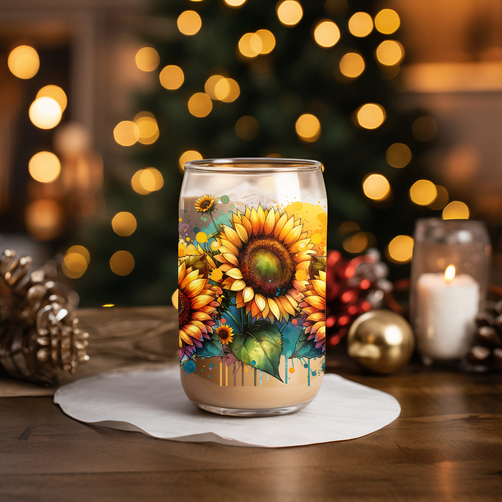 Sunflower Libby Glass Tumbler Design- Digital Download