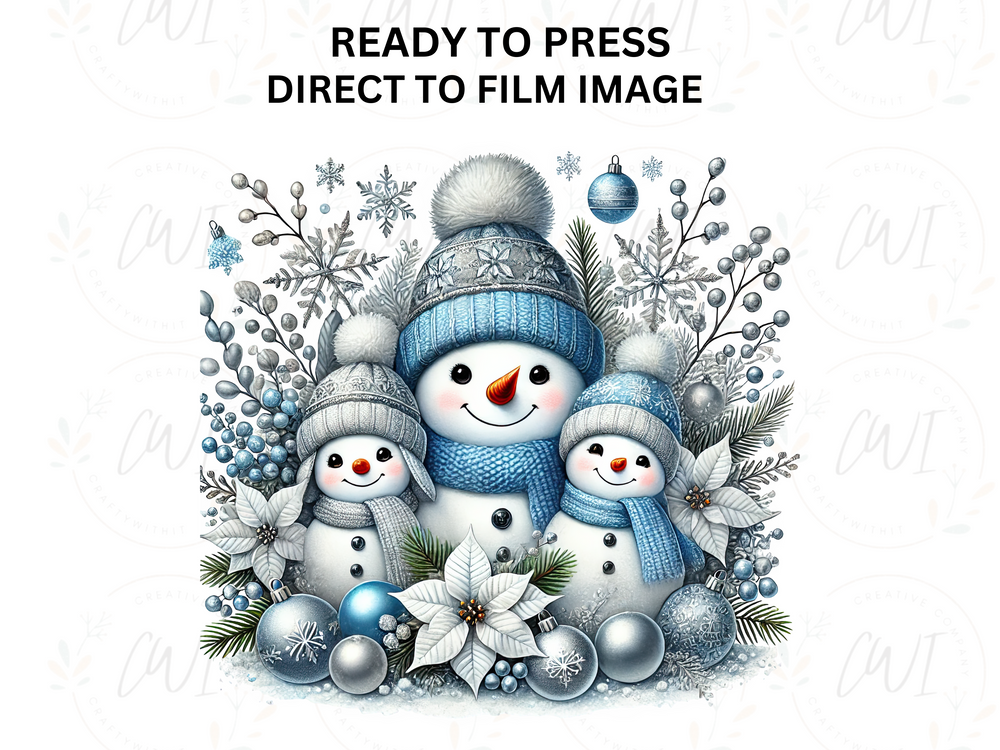 Christmas Snowmen - Direct To Film Transfer