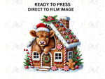 Load image into Gallery viewer, Christmas Highland Cow - Direct To Film Transfer
