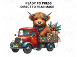 Load image into Gallery viewer, Christmas Highland Cow - Direct To Film Transfer
