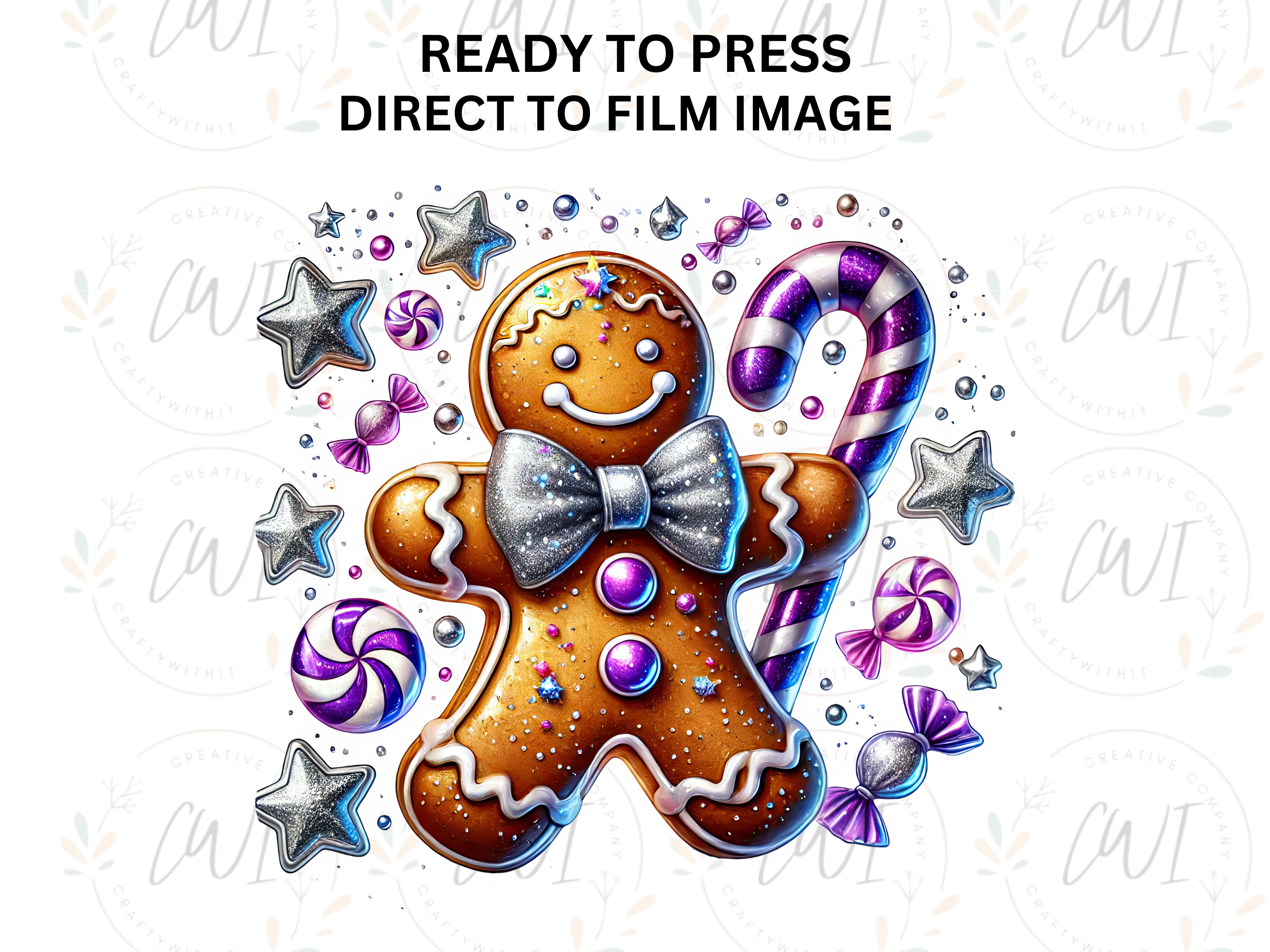 Christmas Gingerbread Man - Direct To Film Transfer