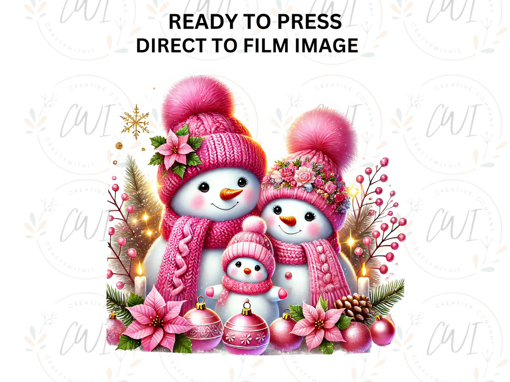 Christmas Snowmen - Direct To Film Transfer