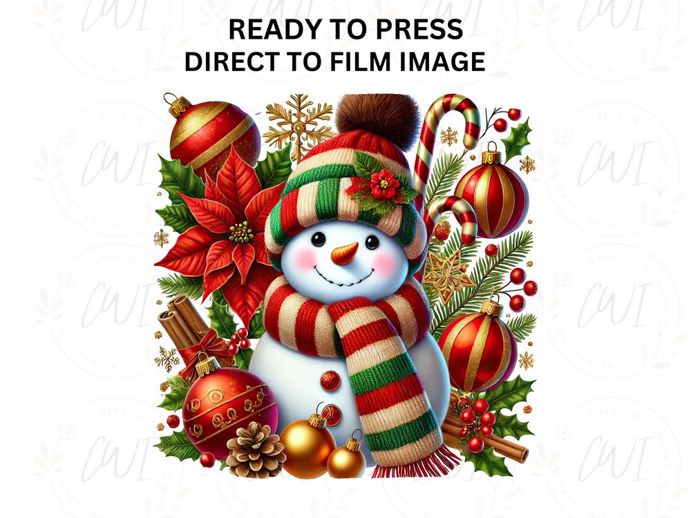 Christmas Snowmen - Direct To Film Transfer