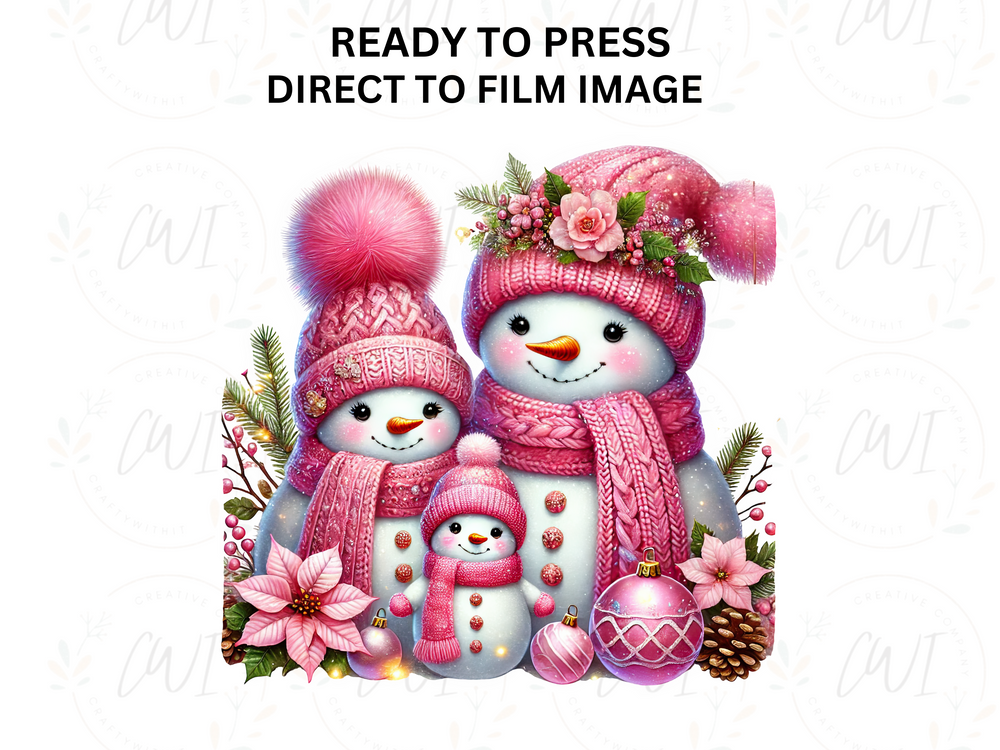 Christmas Snowmen - Direct To Film Transfer