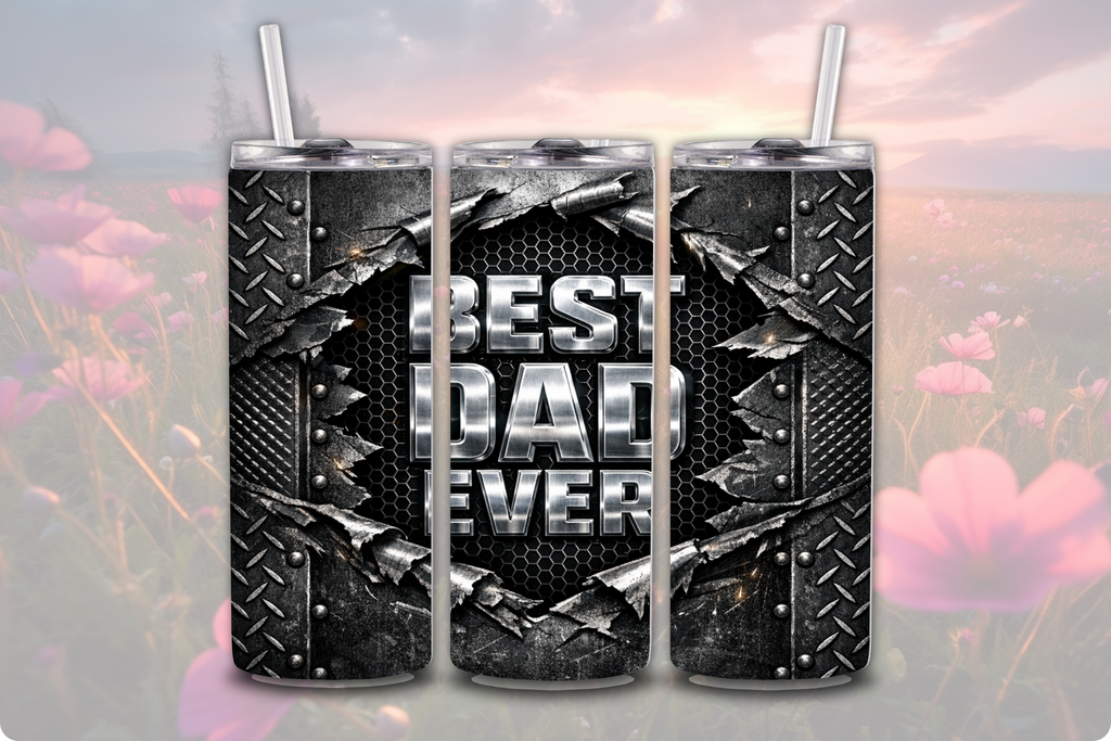 Best Dad Industrial Metal - Tumbler Digital Download