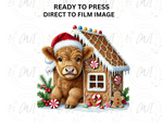 Load image into Gallery viewer, Christmas Highland Cow - Direct To Film Transfer
