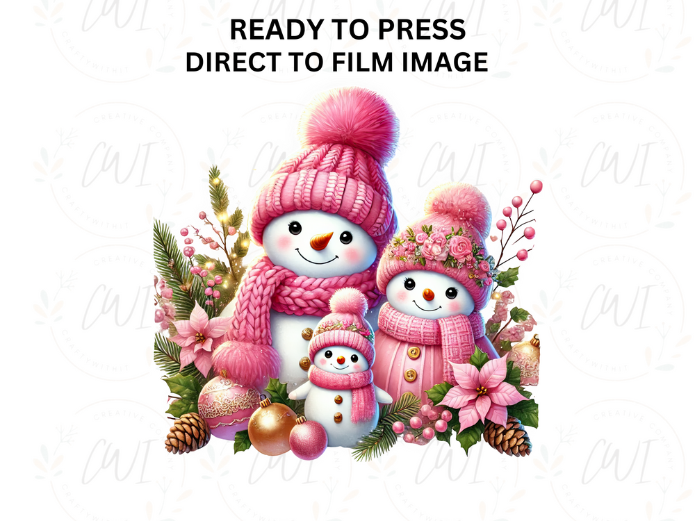 Christmas Snowmen - Direct To Film Transfer