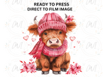 Load image into Gallery viewer, Valentines Highland Cow - Direct To Film Transfer
