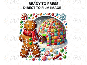 Christmas Gingerbread Man - Direct To Film Transfer