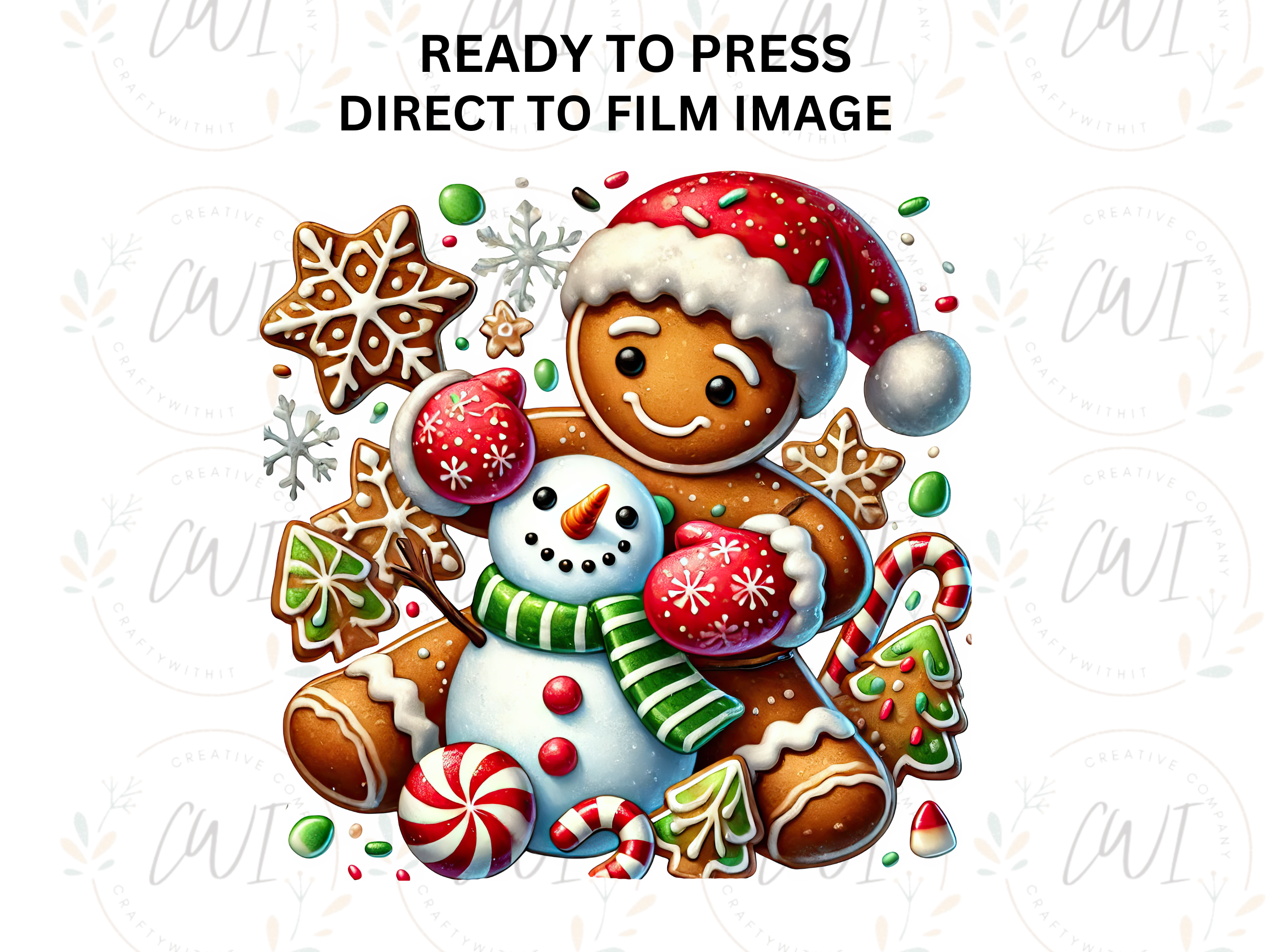 Christmas Gingerbread Man - Direct To Film Transfer