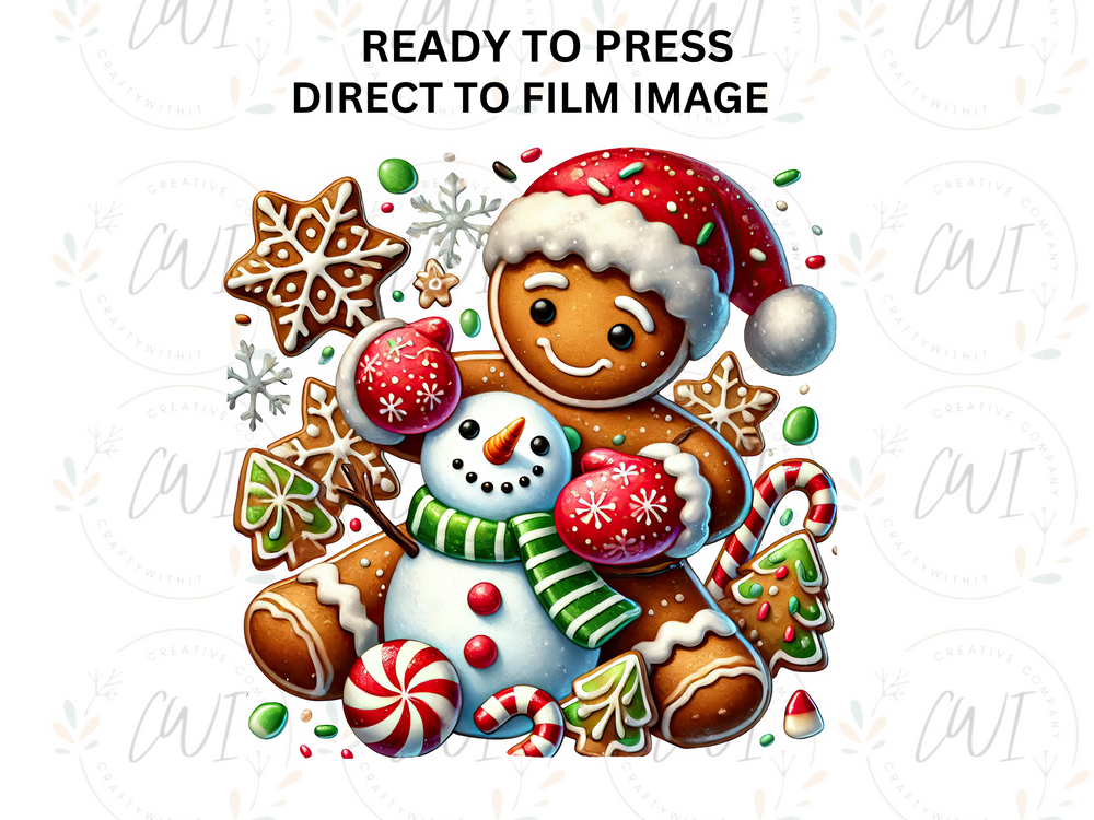 Christmas Gingerbread Man - Direct To Film Transfer