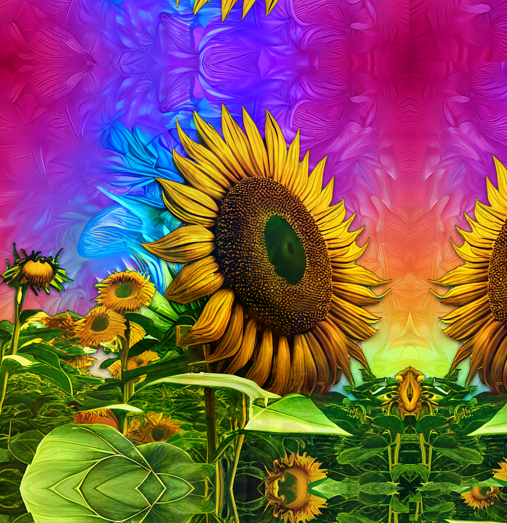 Rainbow Sunflower 1 - Wind Spinner