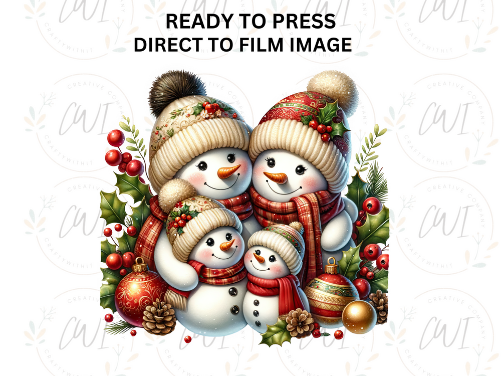 Christmas Snowmen - Direct To Film Transfer