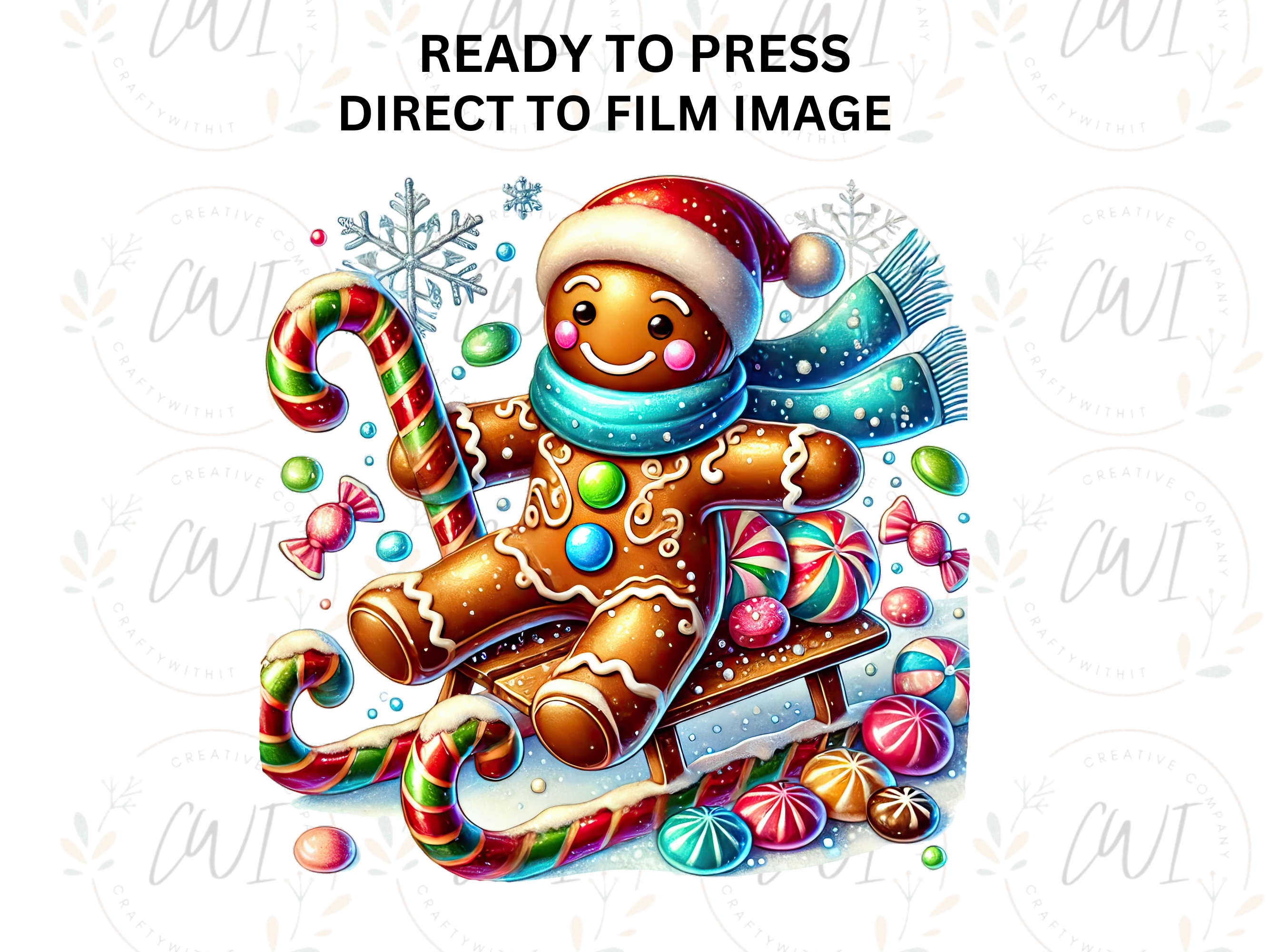 Christmas Gingerbread Man - Direct To Film Transfer