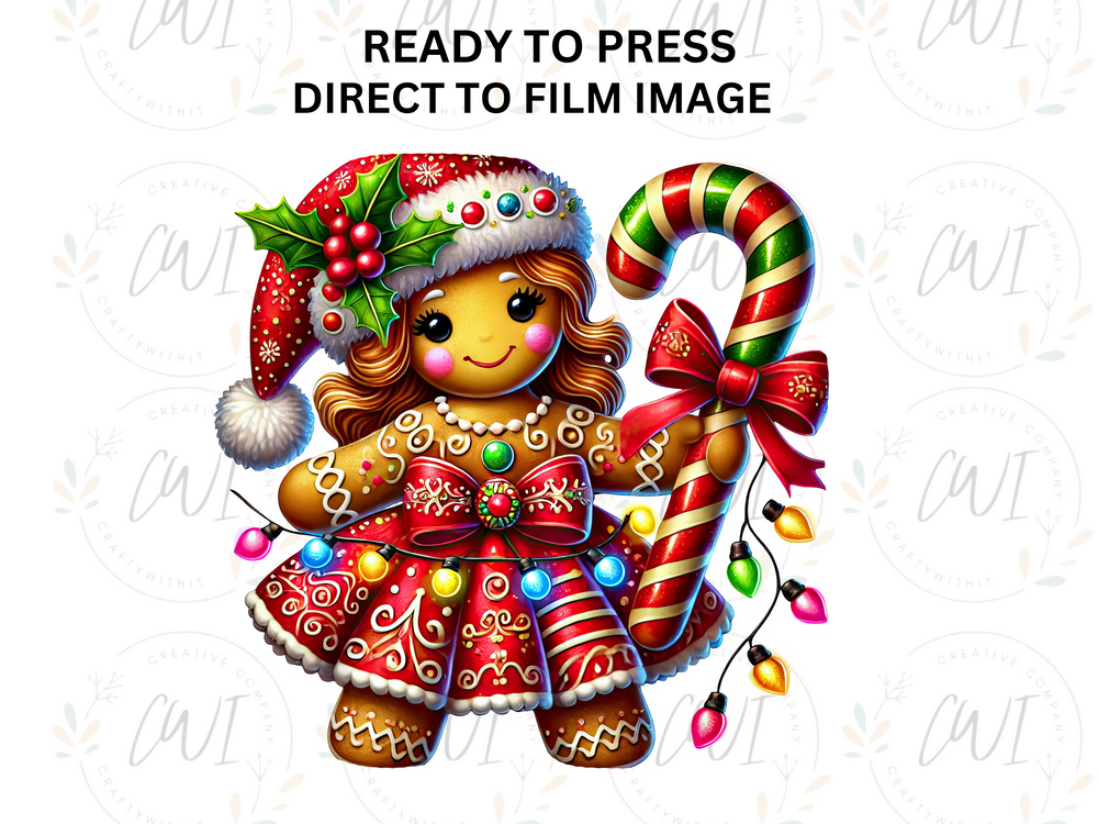 Christmas Gingerbread Women - Direct To Film Transfer