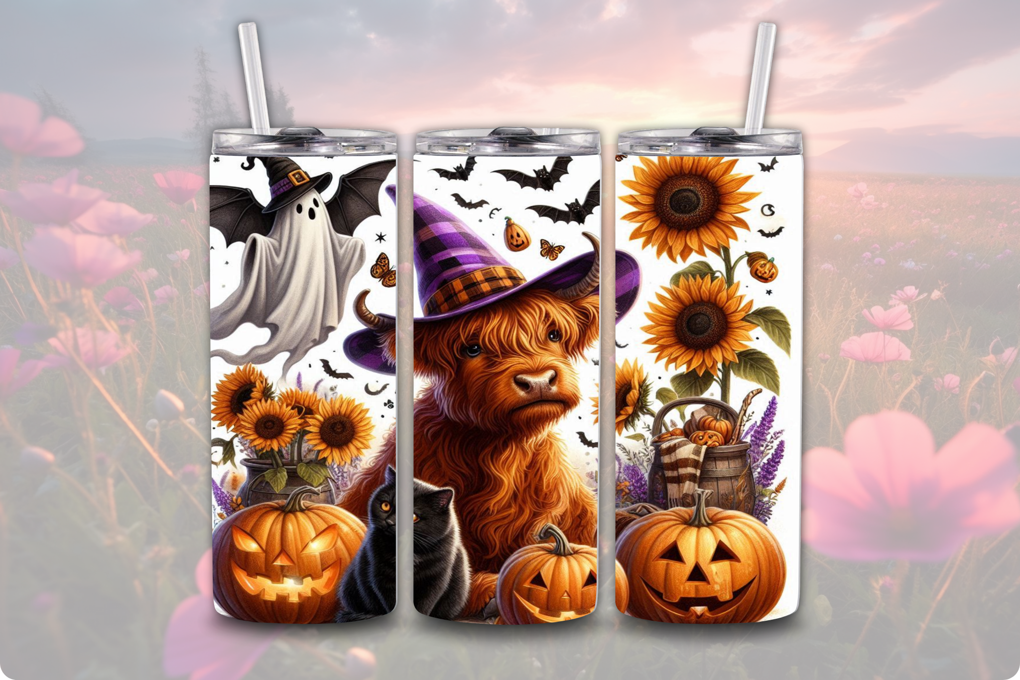 Halloween Highland Cow Tumbler