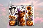 Load image into Gallery viewer, Halloween Highland Cow Tumbler
