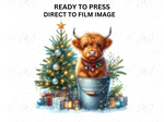 Load image into Gallery viewer, Christmas Highland Cow - Direct To Film Transfer
