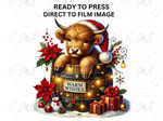 Load image into Gallery viewer, Christmas Highland Cow - Direct To Film Transfer
