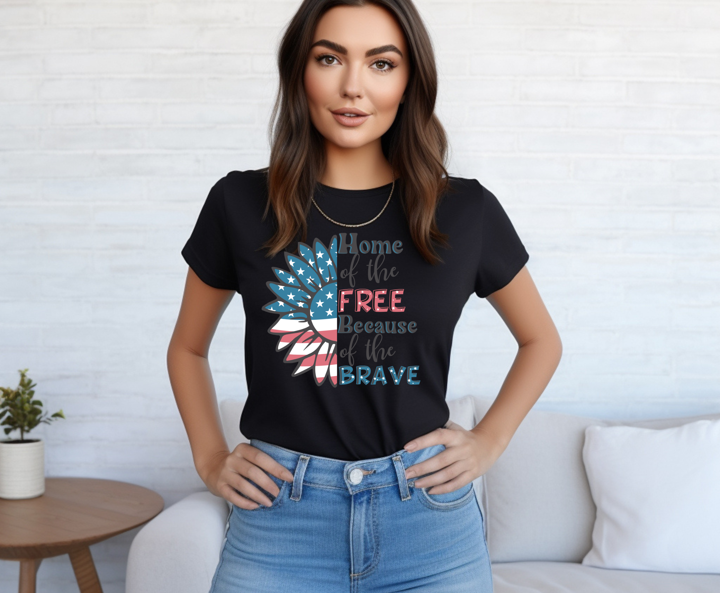 Sunflower Patriotic - Adult T-Shirt