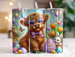 Load image into Gallery viewer, Highland Cow Happy Easter Tumbler
