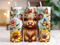 Highland Cow Spring - Tumbler Digital Download