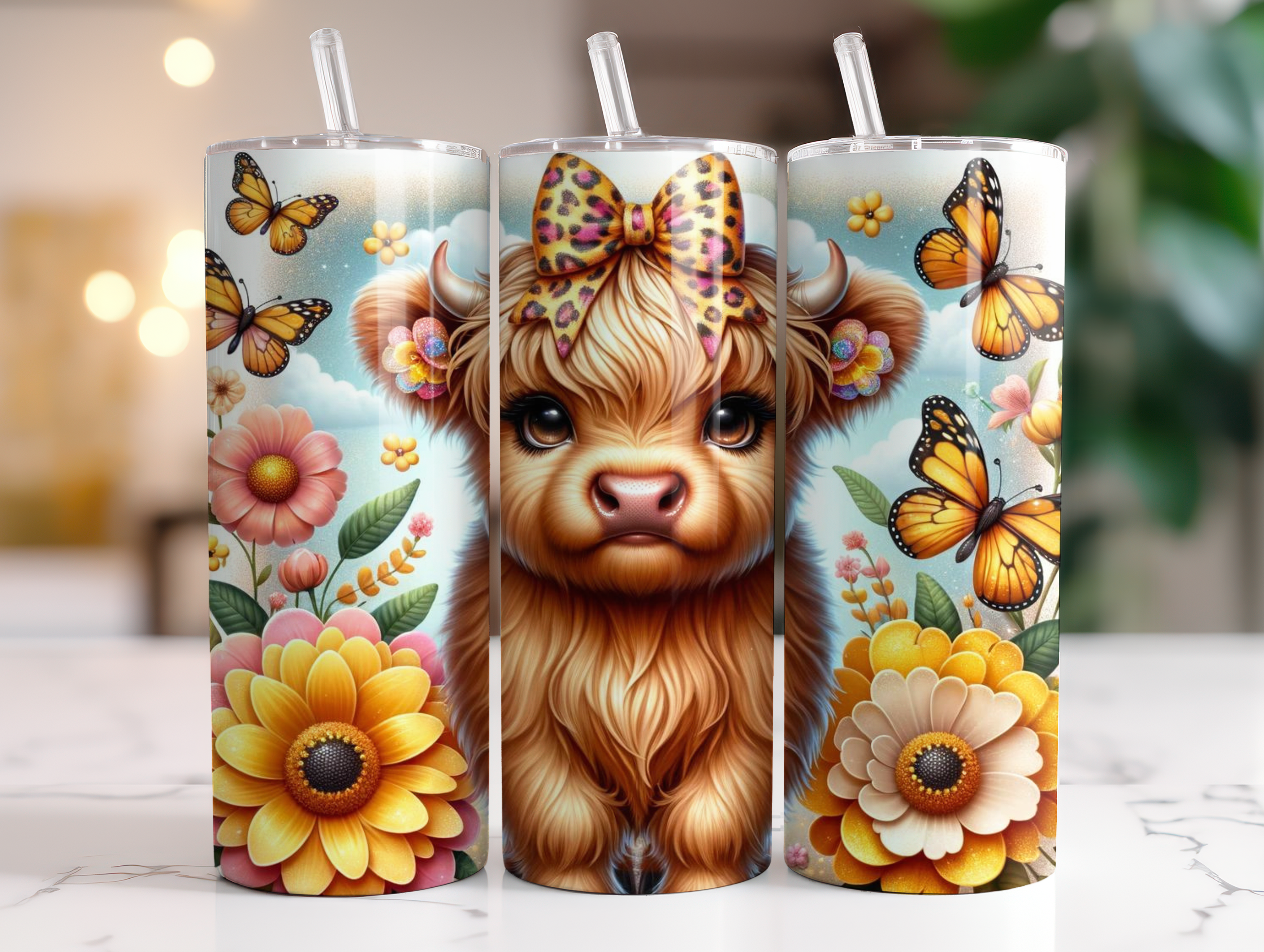 Highland Cow Spring - Tumbler Digital Download