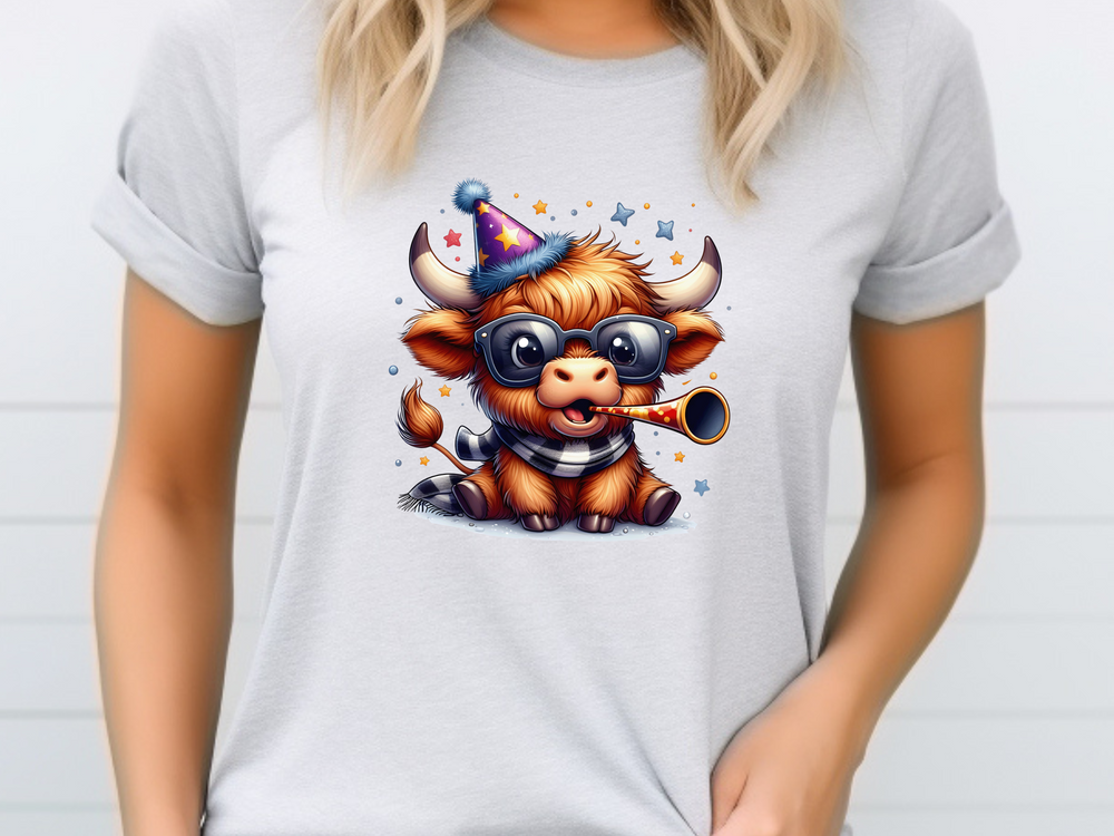 New Year Highland Cow - DTF Transfer