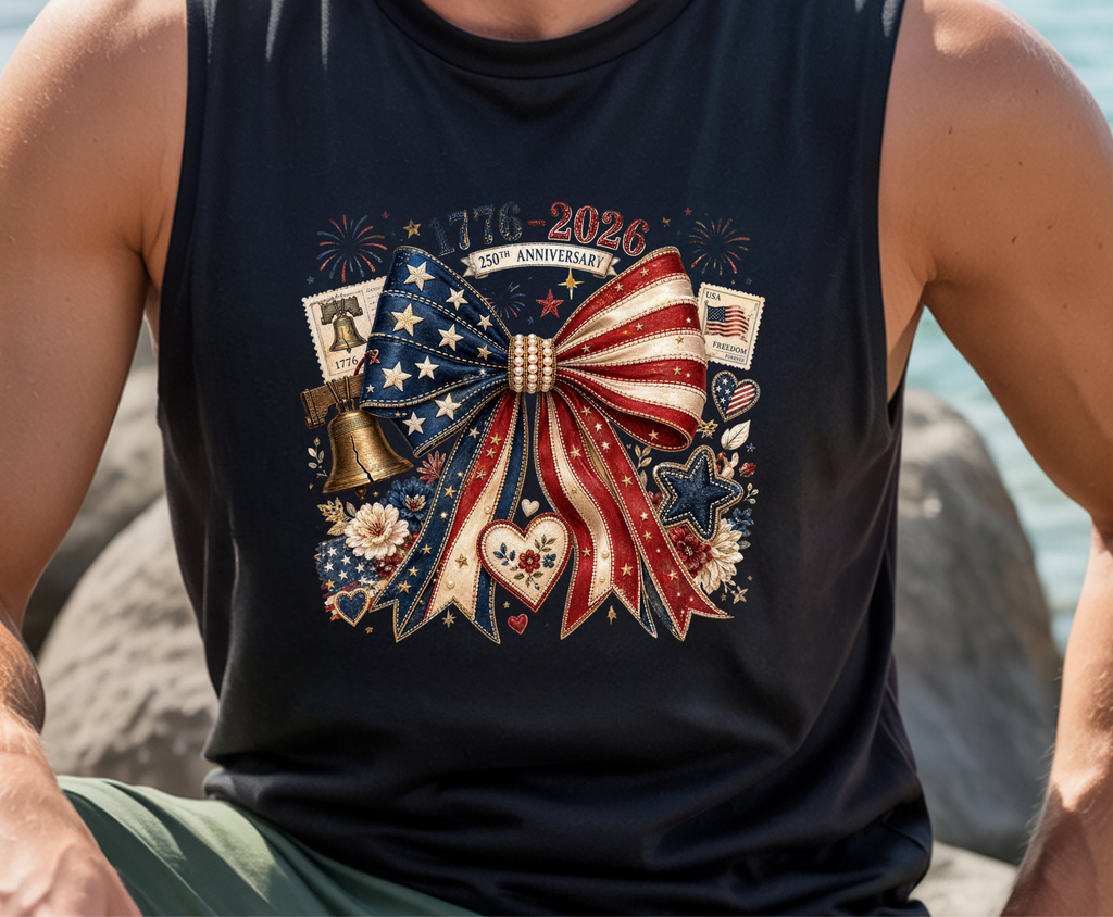 Patriotic Bow 1776-2026 - Youth/Adult Direct To Film Transfer