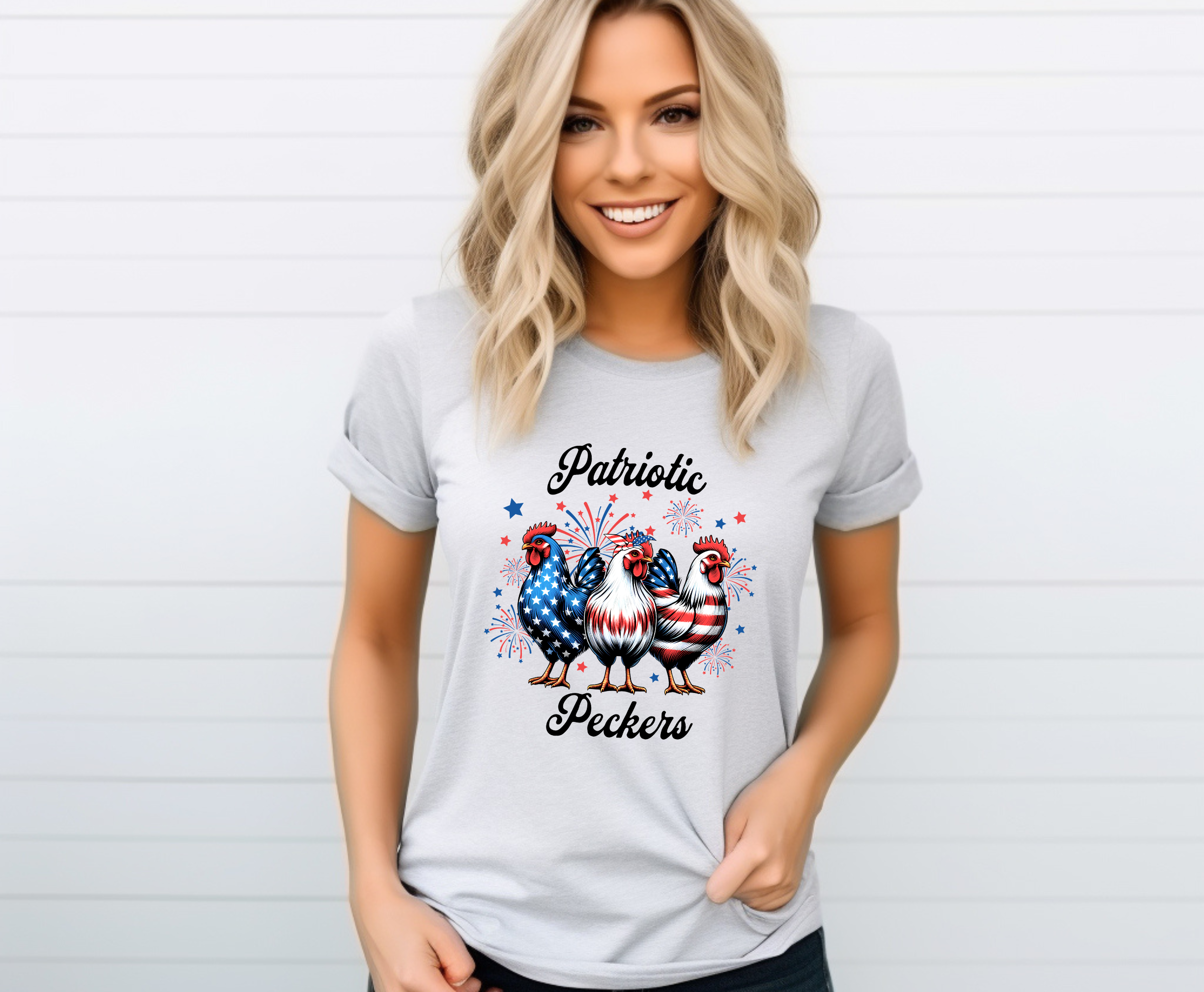 Patriotic Peckers - Adult T-Shirt