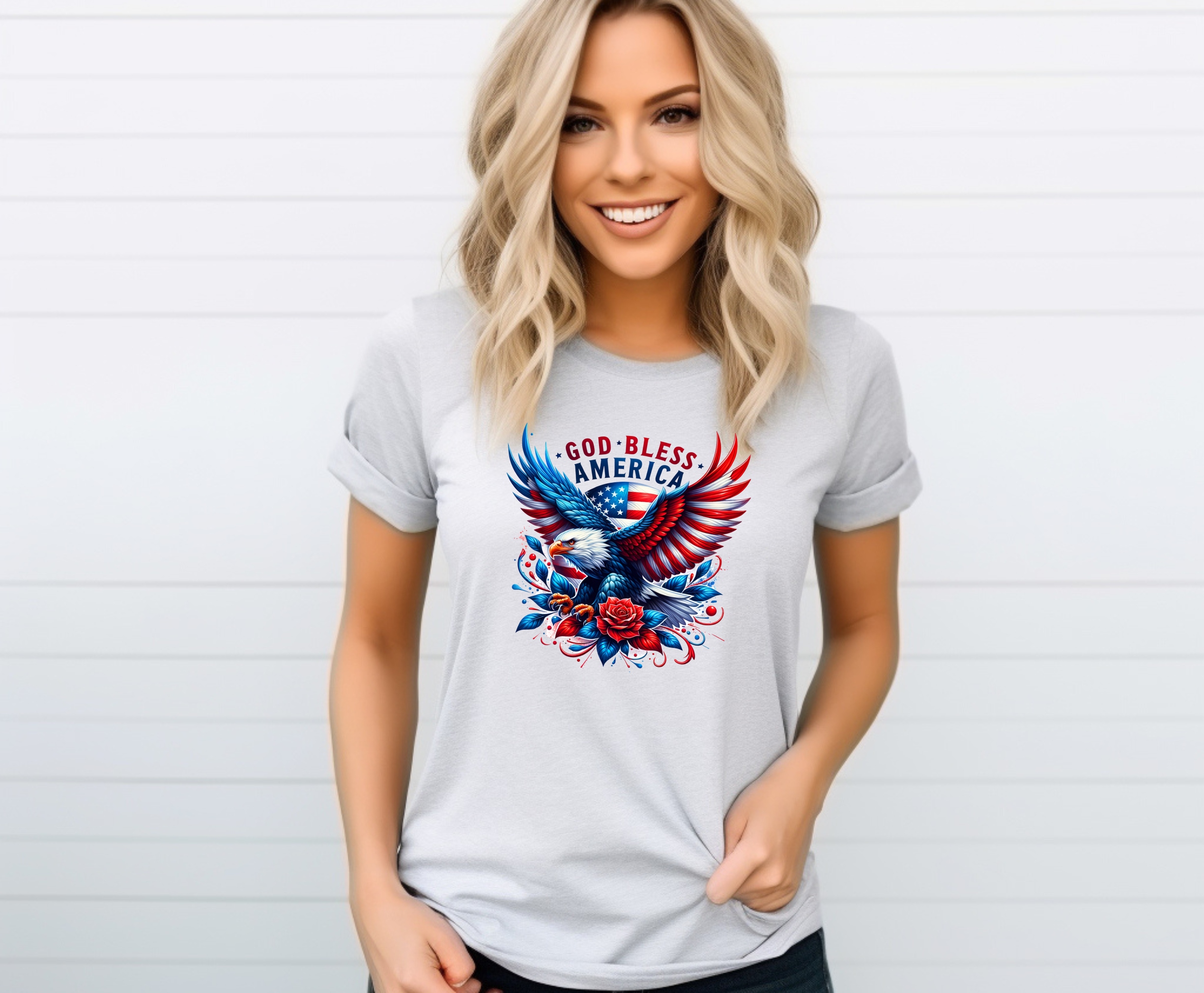 Bald Eagle God Bless America - Adult T-Shirt