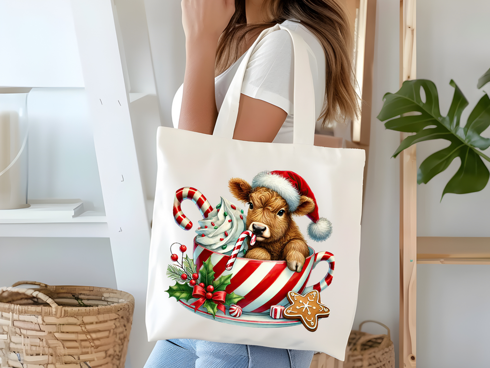 Christmas Highland Cow - Direct To Film Transfer