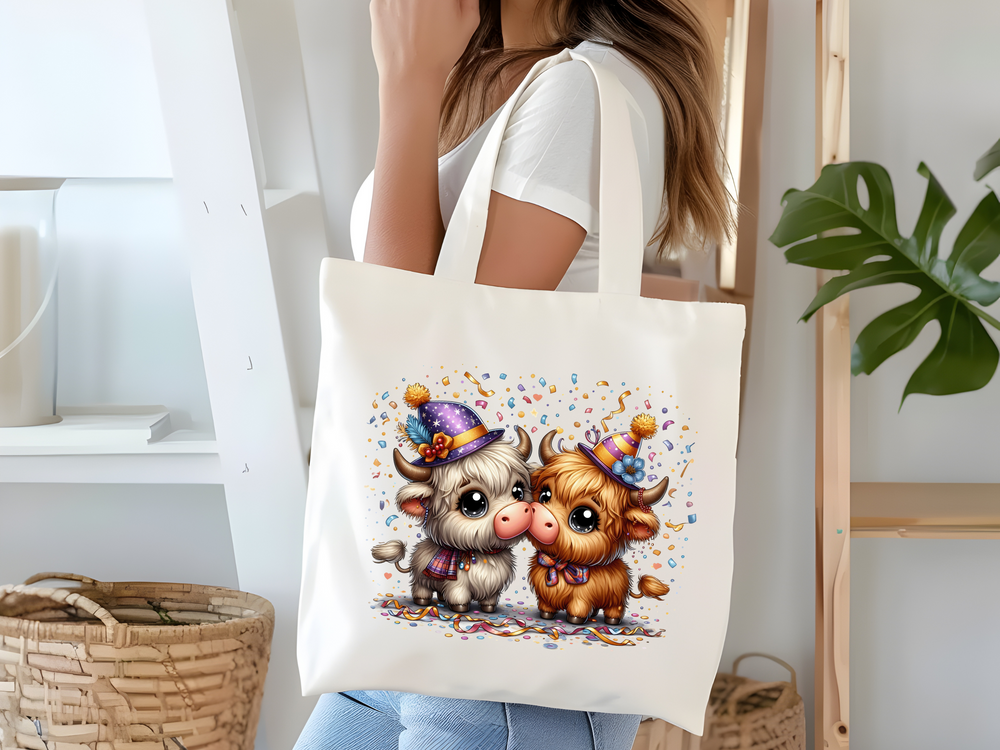 New Year Highland Cow - DTF Transfer