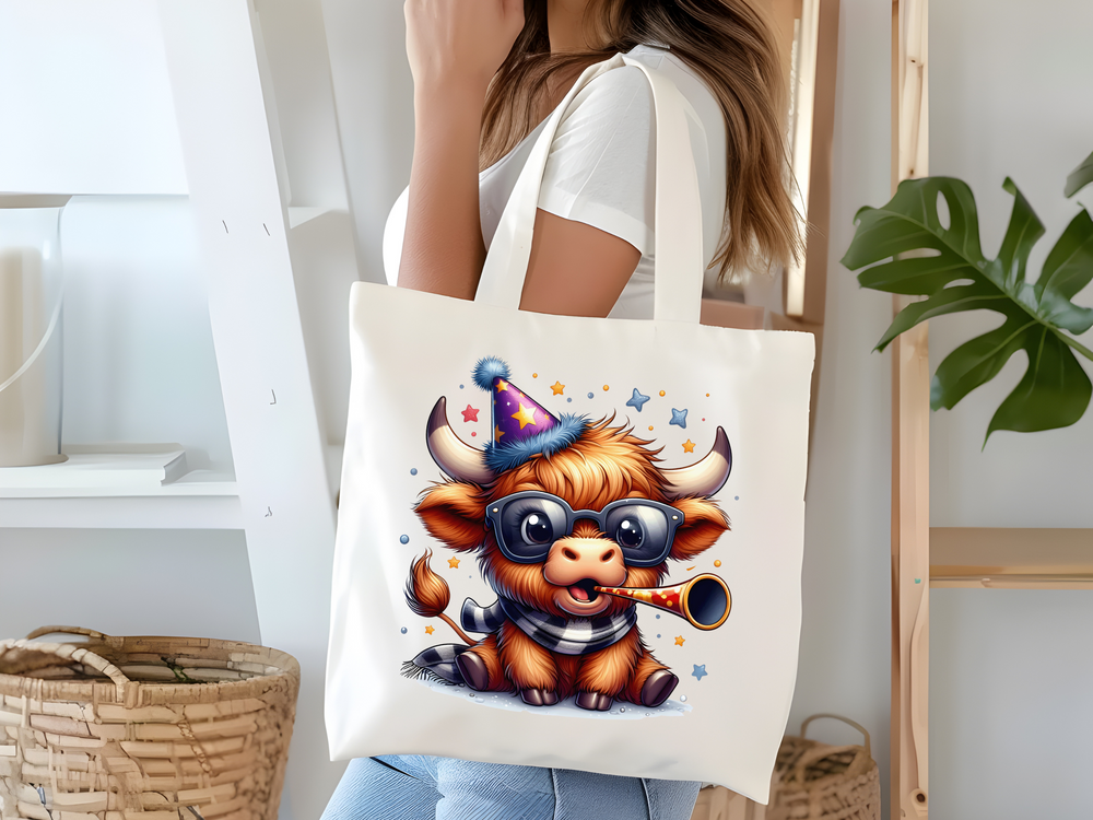 New Year Highland Cow - DTF Transfer