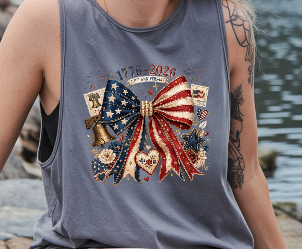 Patriotic Bow 1776-2026 - Youth/Adult Direct To Film Transfer